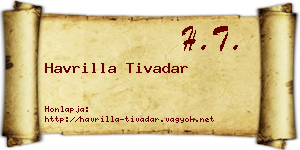 Havrilla Tivadar névjegykártya